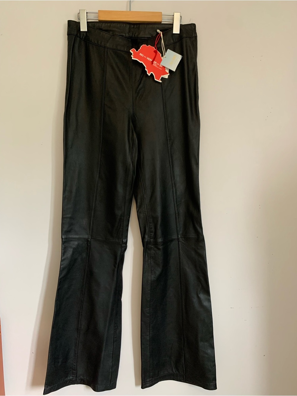 Zara Ski Collection Black Leather Flared Pants